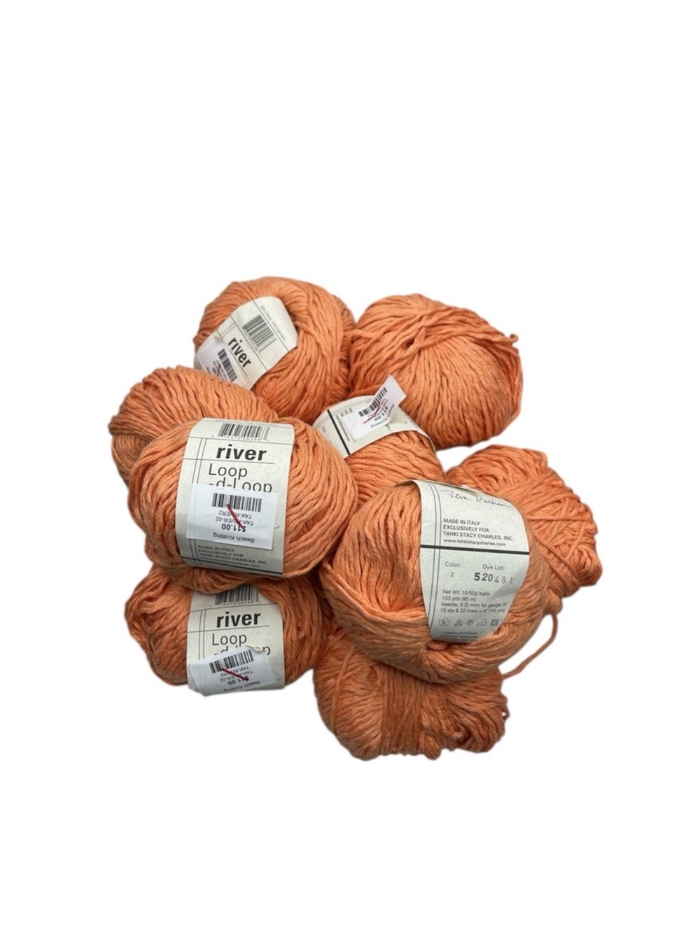 River Loop Soft Cotton Cashmere Yarn - Peach Bundle of 9 - Picture 2 of 4